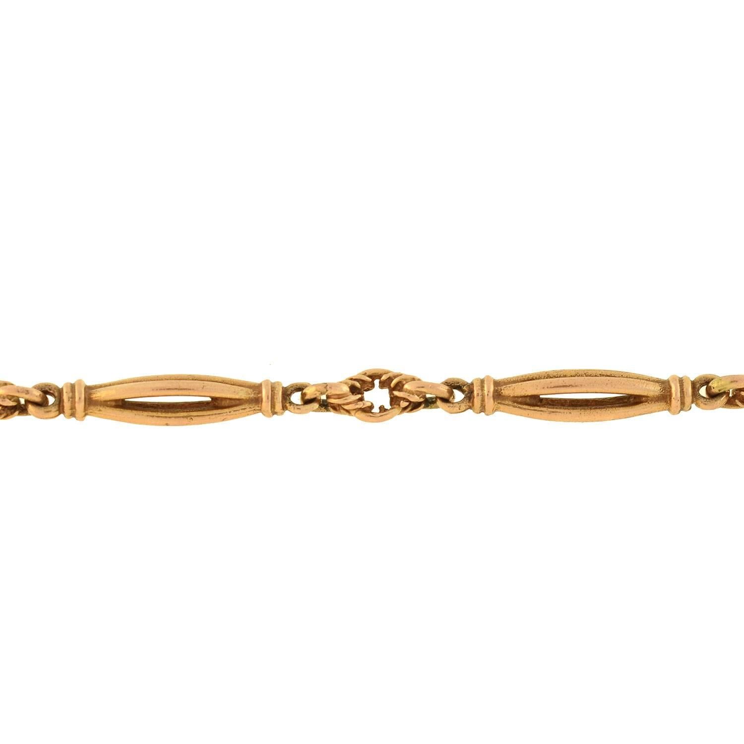 Victorian Open Wirework Link Watch Chain Necklace 1