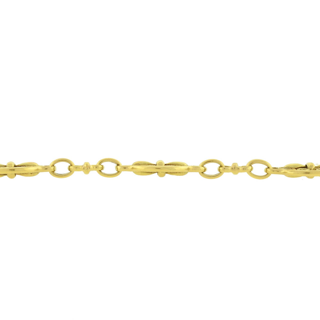 Art Nouveau French Ornate Fleur de Lys Motif Gold Chain 1