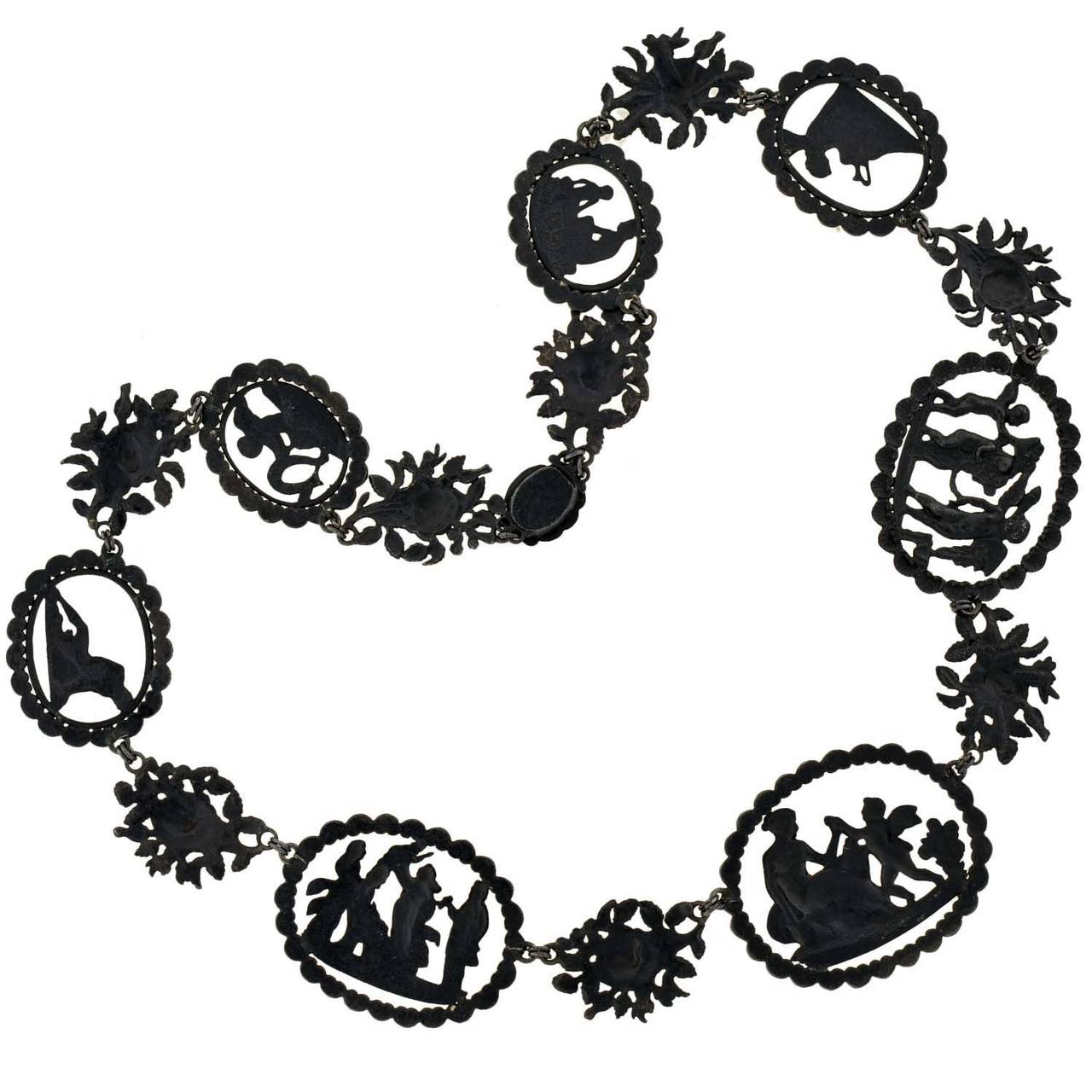Women's Exceptional Georgian Berlin Iron Link Necklace For Sale
