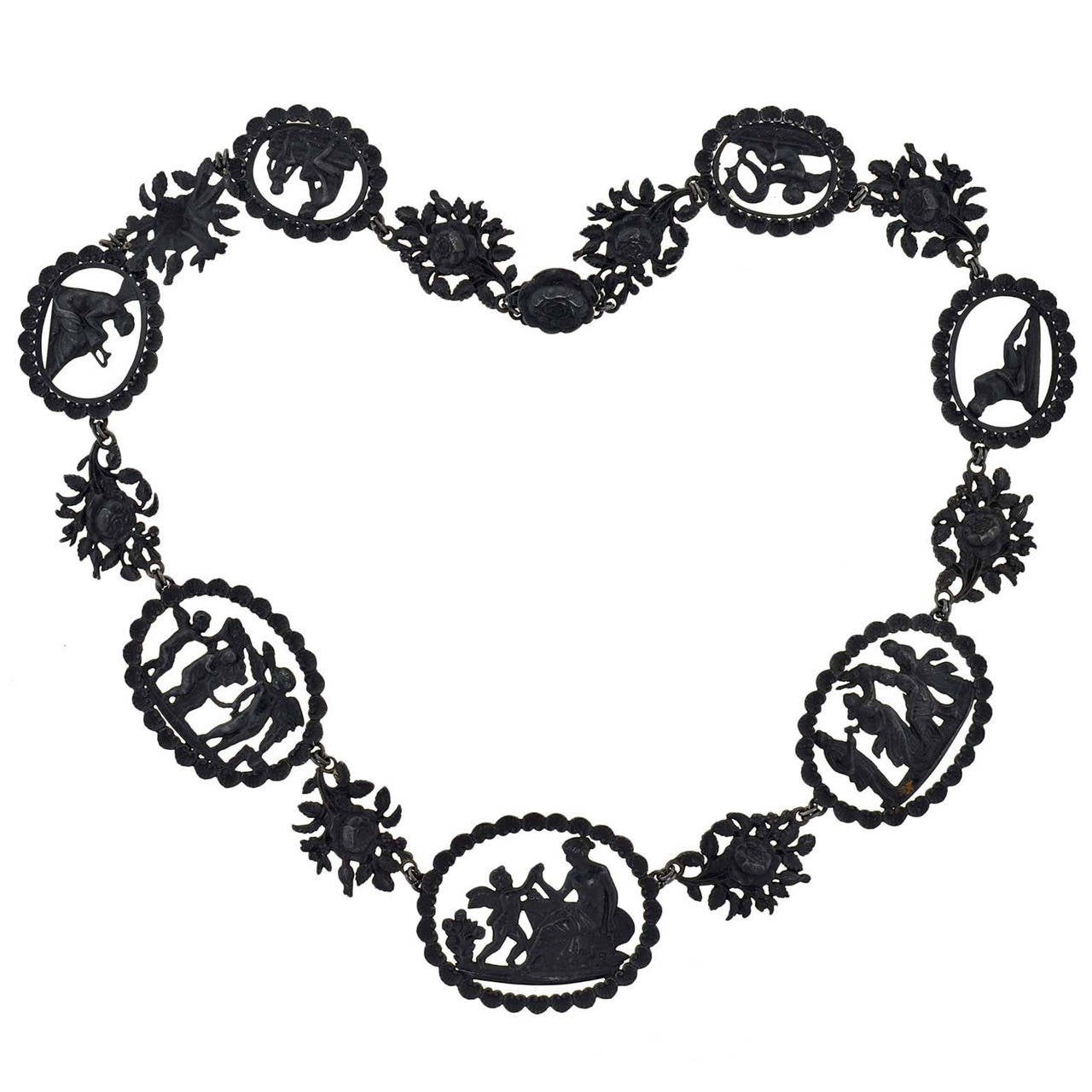 Exceptional Georgian Berlin Iron Link Necklace For Sale