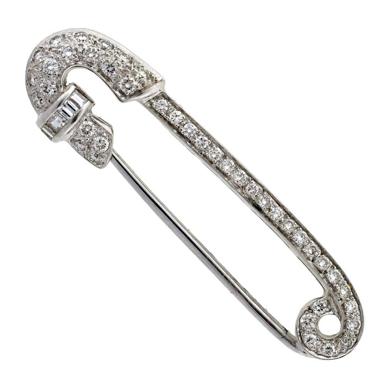 Pave Diamond Gold Safety Pin