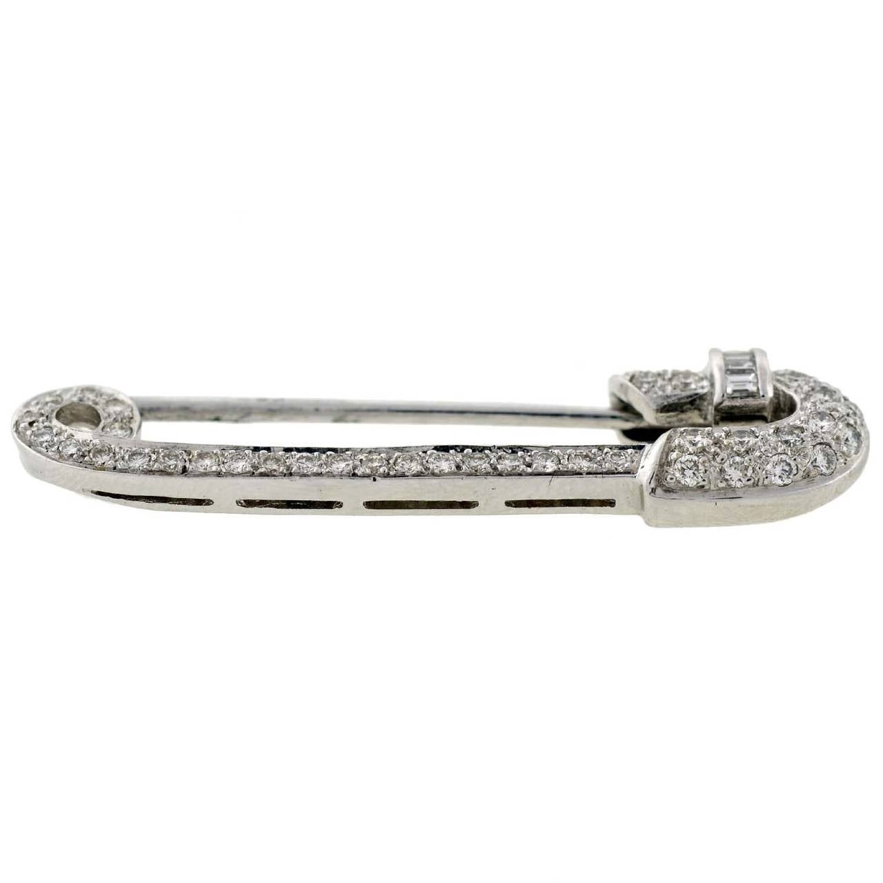 diamond safety pin brooch