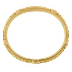 Riker Brothers Gold Repousse Dragon Bangle Bracelet