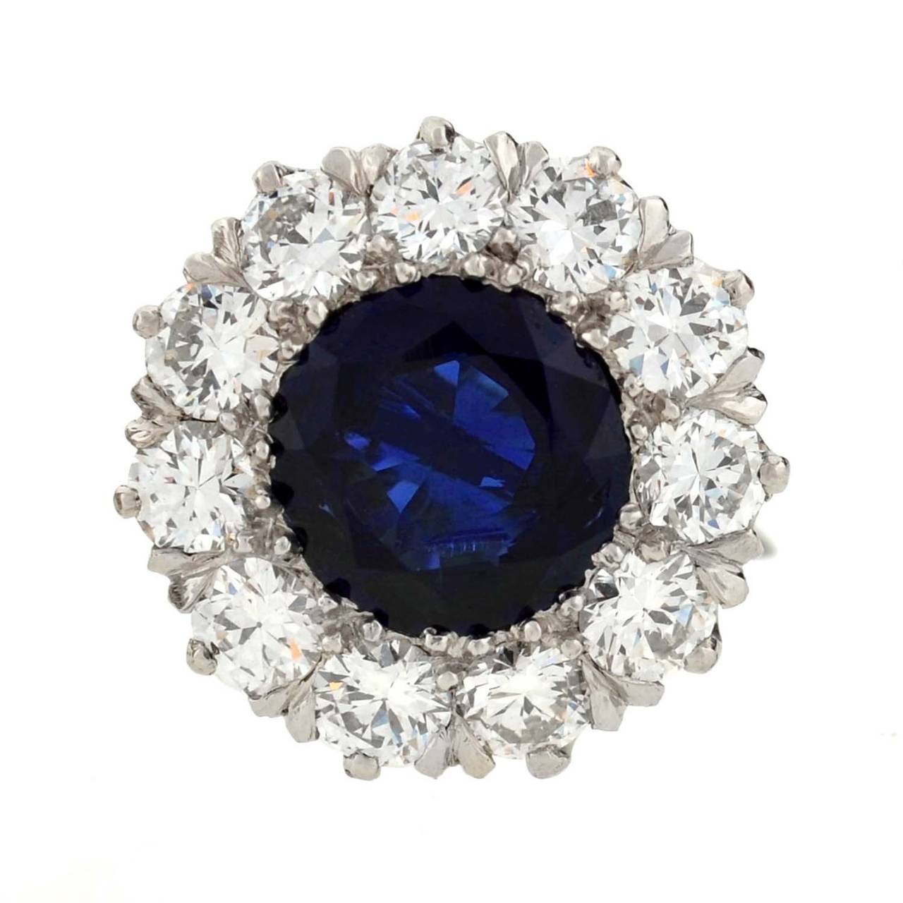 Tiffany and Co. Art Deco Burma Sapphire Diamond Platinum Earrings at ...
