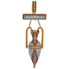 Impressive Victorian Micro Mosaic Urn Locket/Pin 4