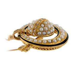 Victorian Pearl Diamond Gold Shooting Arrow Set
