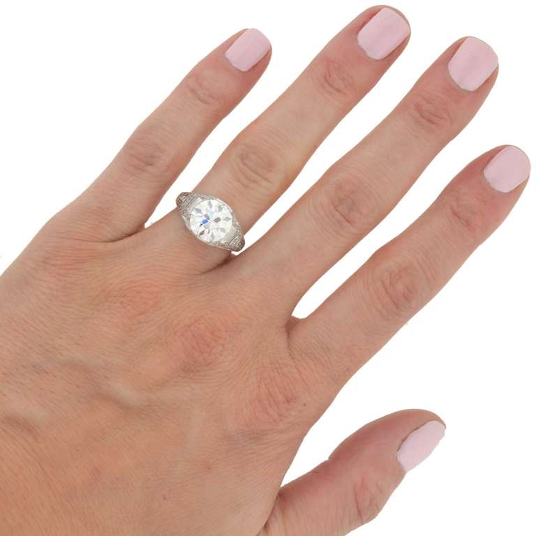 J.E. Caldwell 4.02 Carat Diamond Platinum Engagement Ring 2