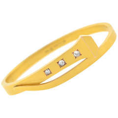 Bracelet bangle victorien à clous en or et diamant avec charnière
