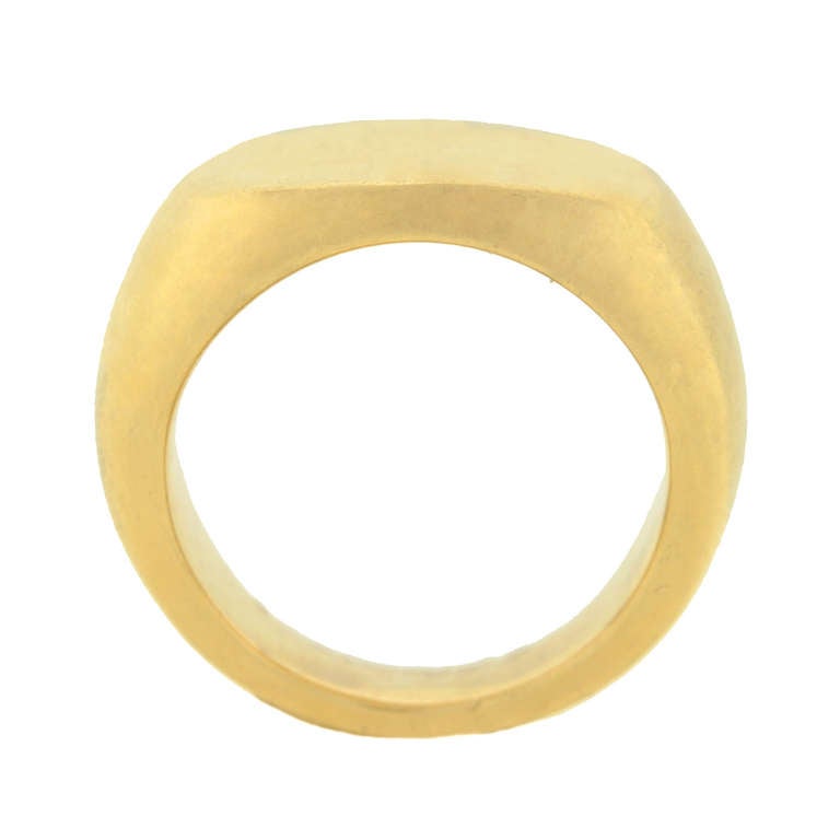 Women's or Men's Church Contemporary Large Heavy Gold Signet Ring