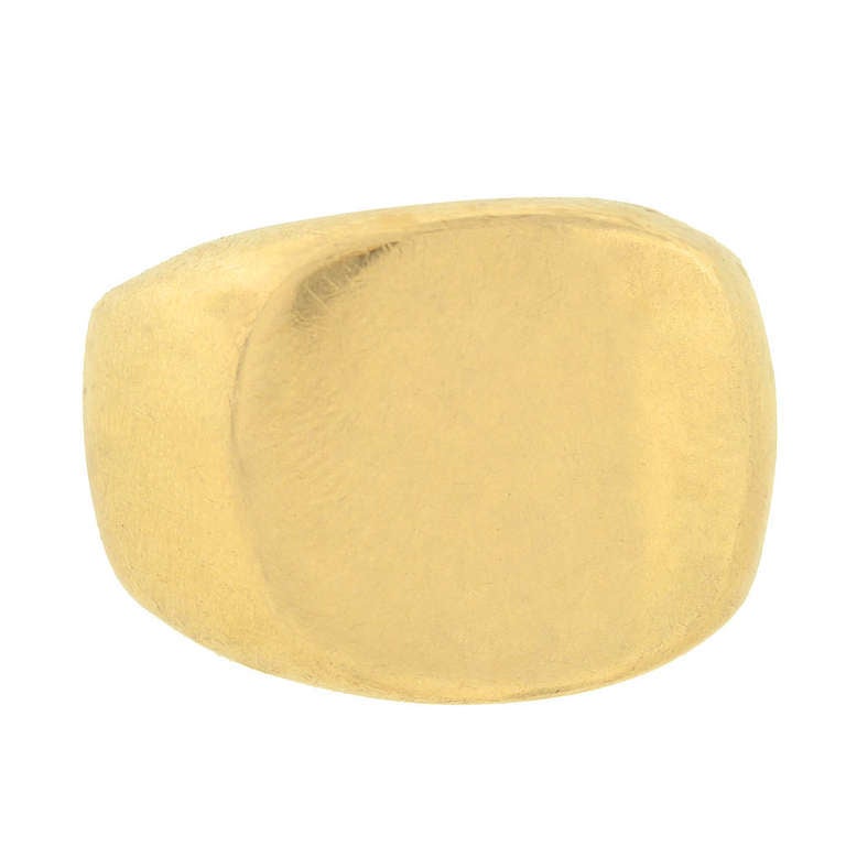 Church Contemporary Large Heavy Gold Signet Ring