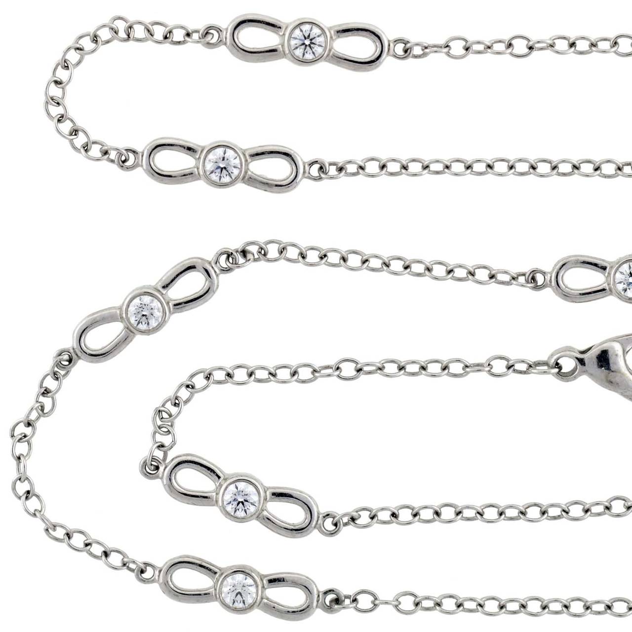 Contemporary Tiffany & Co. Diamond Gold Link Chain Necklace