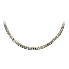 Early Victorian Sterling Rose Cut Diamond Collar Necklace 1