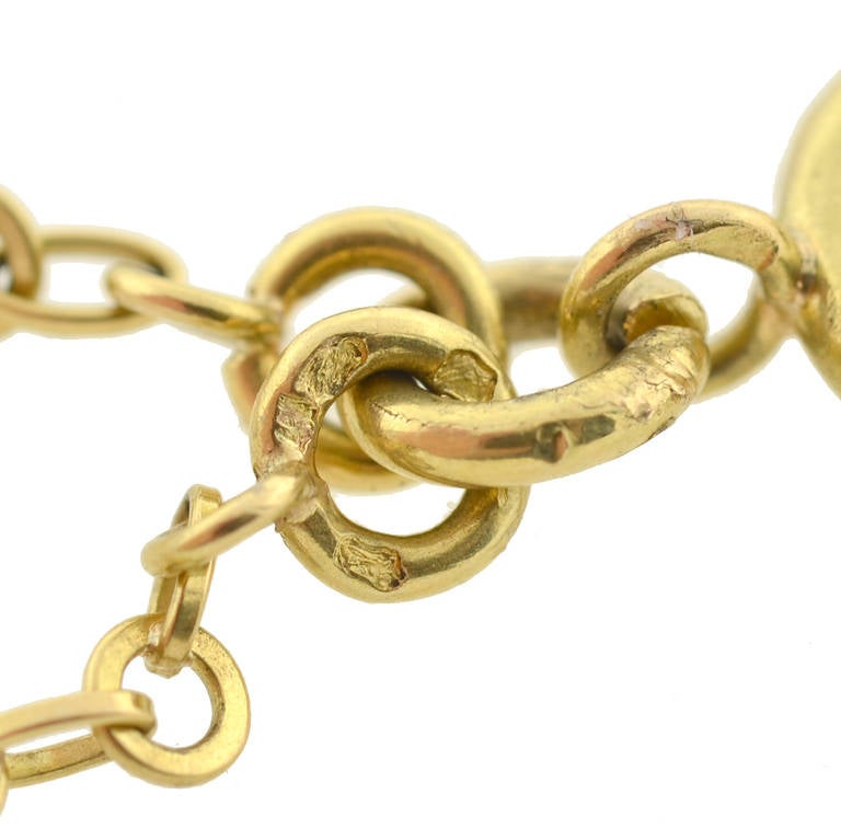 Art Nouveau French Yellow Gold 59 Inch Filigree Link Chain 2