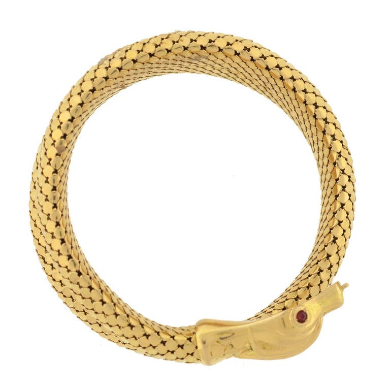 Retro Gold Flexible WrapAround Coiled Snake Bracelet at 1stDibs wrap