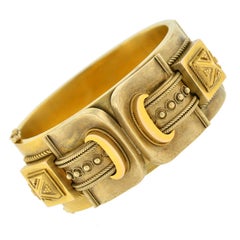 Victorian Double Buckle Etruscan Bangle Bracelet