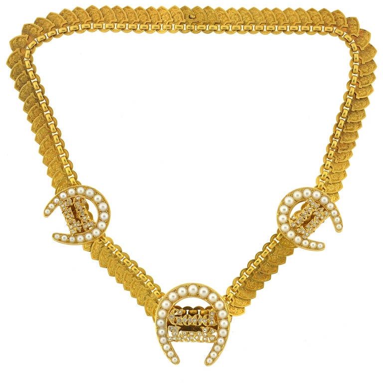 Victorian Good Luck Horseshoe Necklace/Bracelet Set 1