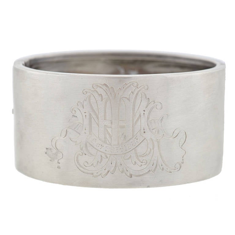 Tiffany & Co. Victorian Sterling Mixed Metals Bangle Bracelet In Good Condition In Narberth, PA