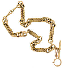 Antique Victorian English Fancy Gold Watch Chain