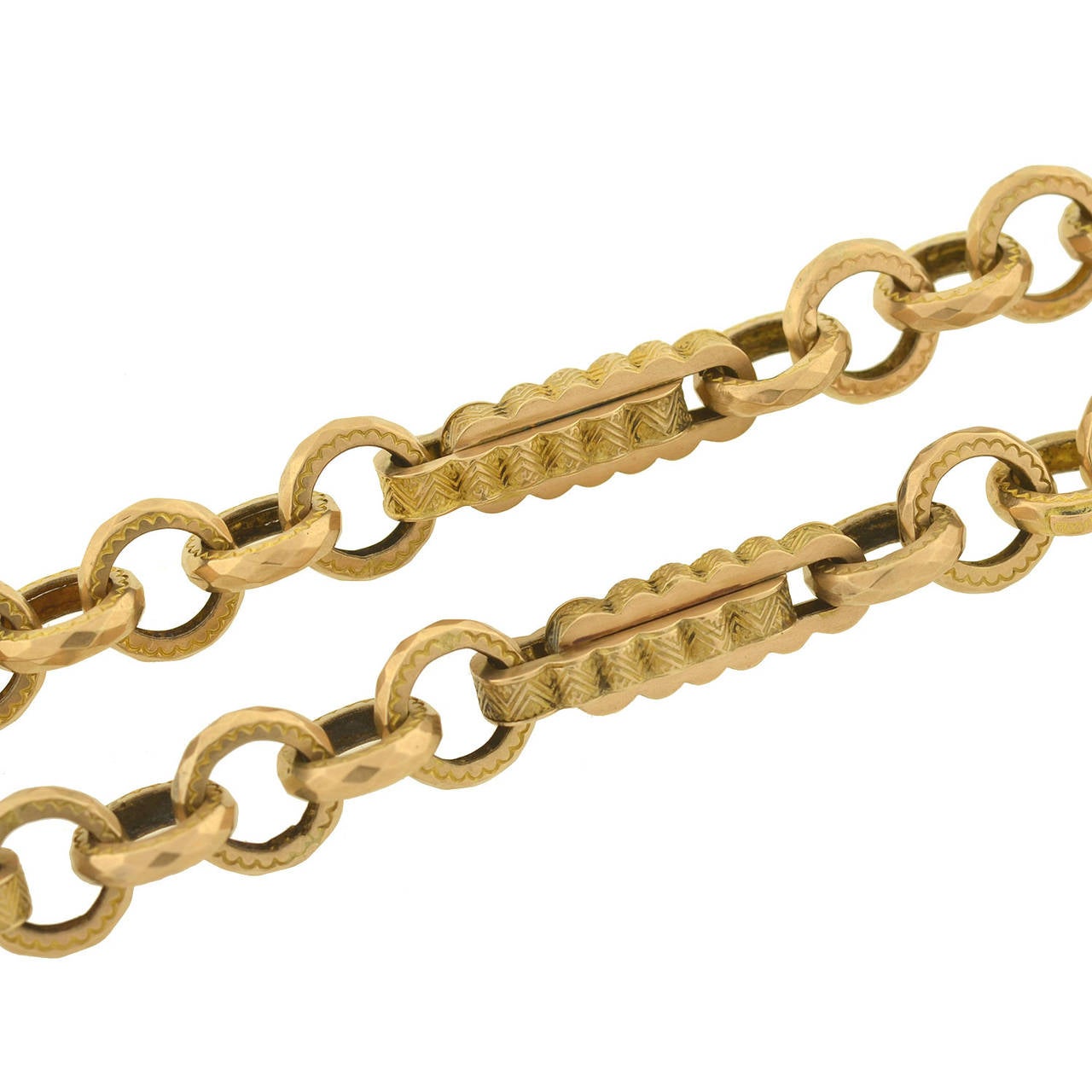 Victorian English Fancy Gold Watch Chain 1