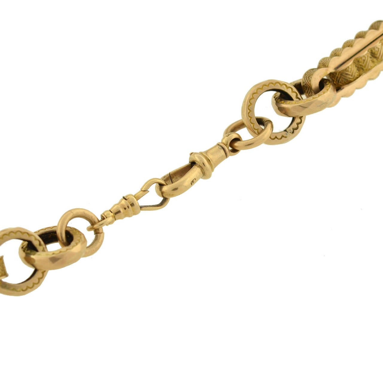 Victorian English Fancy Gold Watch Chain In Excellent Condition In Narberth, PA