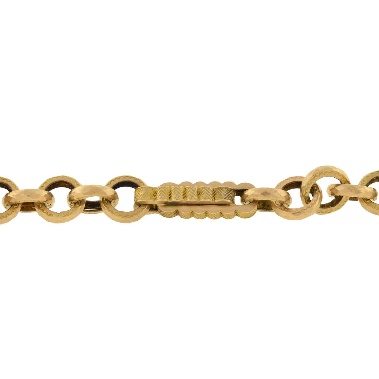 Women's Victorian English Fancy Gold Watch Chain