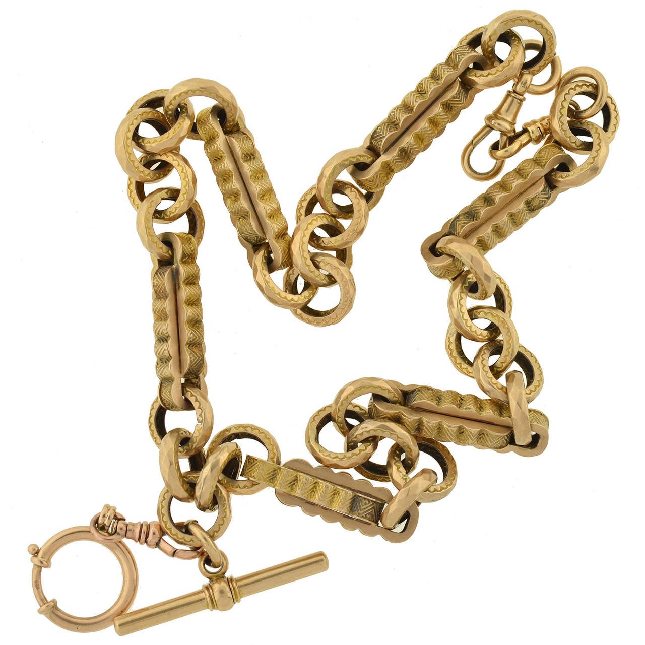 Victorian English Fancy Gold Watch Chain 2