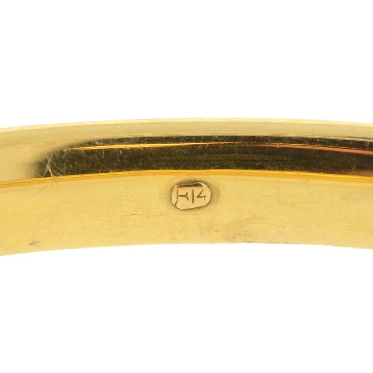 Riker Brothers Late Victorian Peridot Diamond Gold Bangle Bracelet 2
