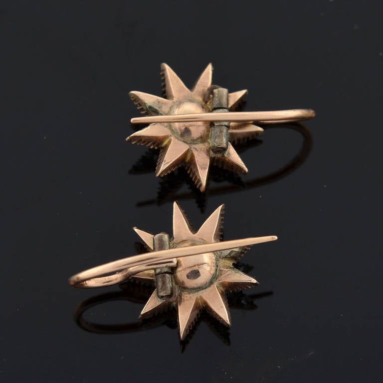 Women's Georgian Rare Holland and Rose Cut Diamond Starburst Earrings