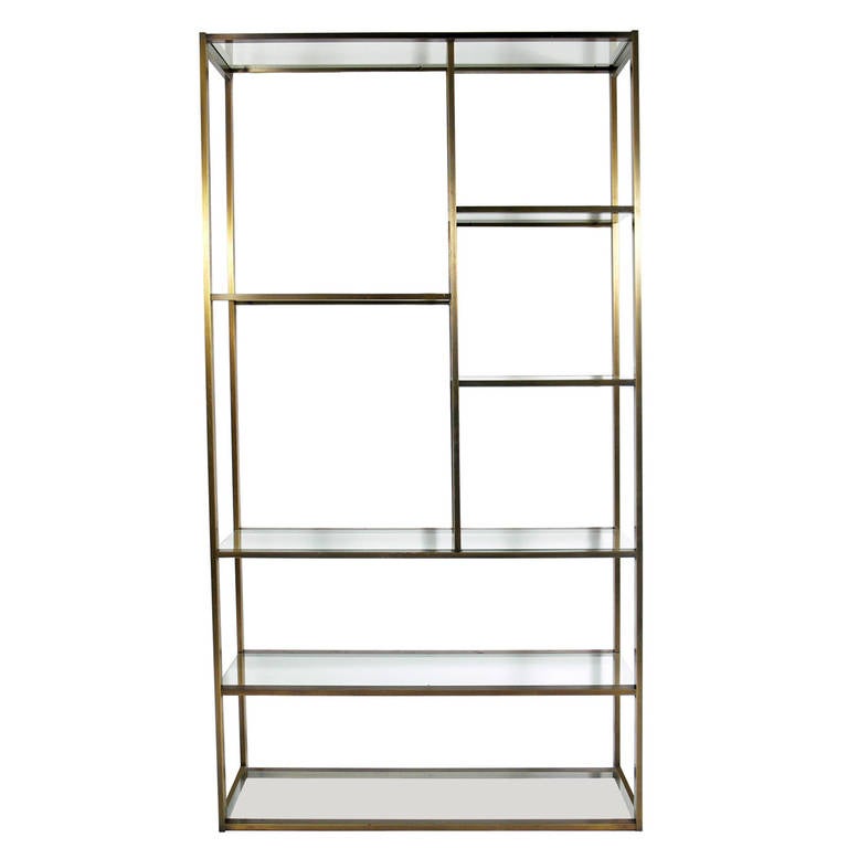 Modernist Etagere or Bookcase in Bronze Finish at 1stDibs