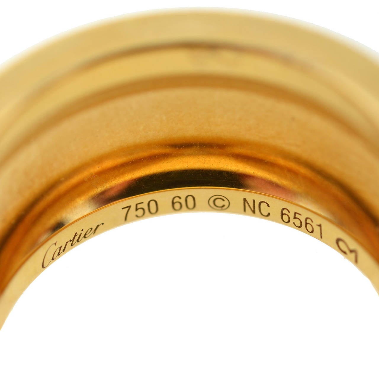 Cartier Contemporary Wide Diamond Gold Band Ring In Excellent Condition In Narberth, PA