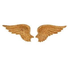 Retro Gold Wing Clip-On Earrings