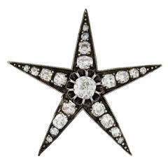Victorian Mine Cut Diamond Star Pendant 4