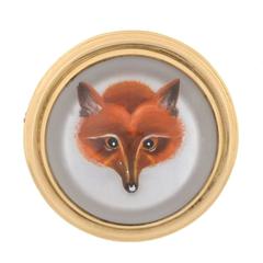 J.E. Caldwell Victorian Reverse Carved Rock Crystal Fox Brooch 4