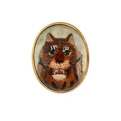 Victorian Reverse Carved Rock Crystal Tiger Cufflinks