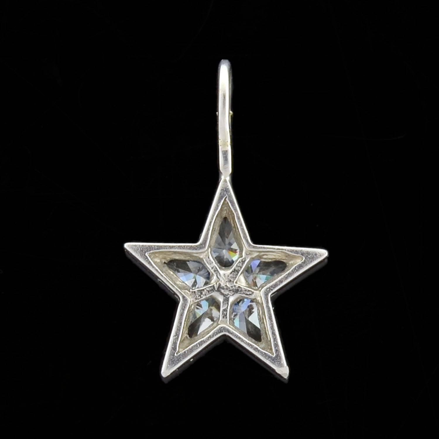 Women's Contemporary Kite Diamond Platinum Star Pendant 