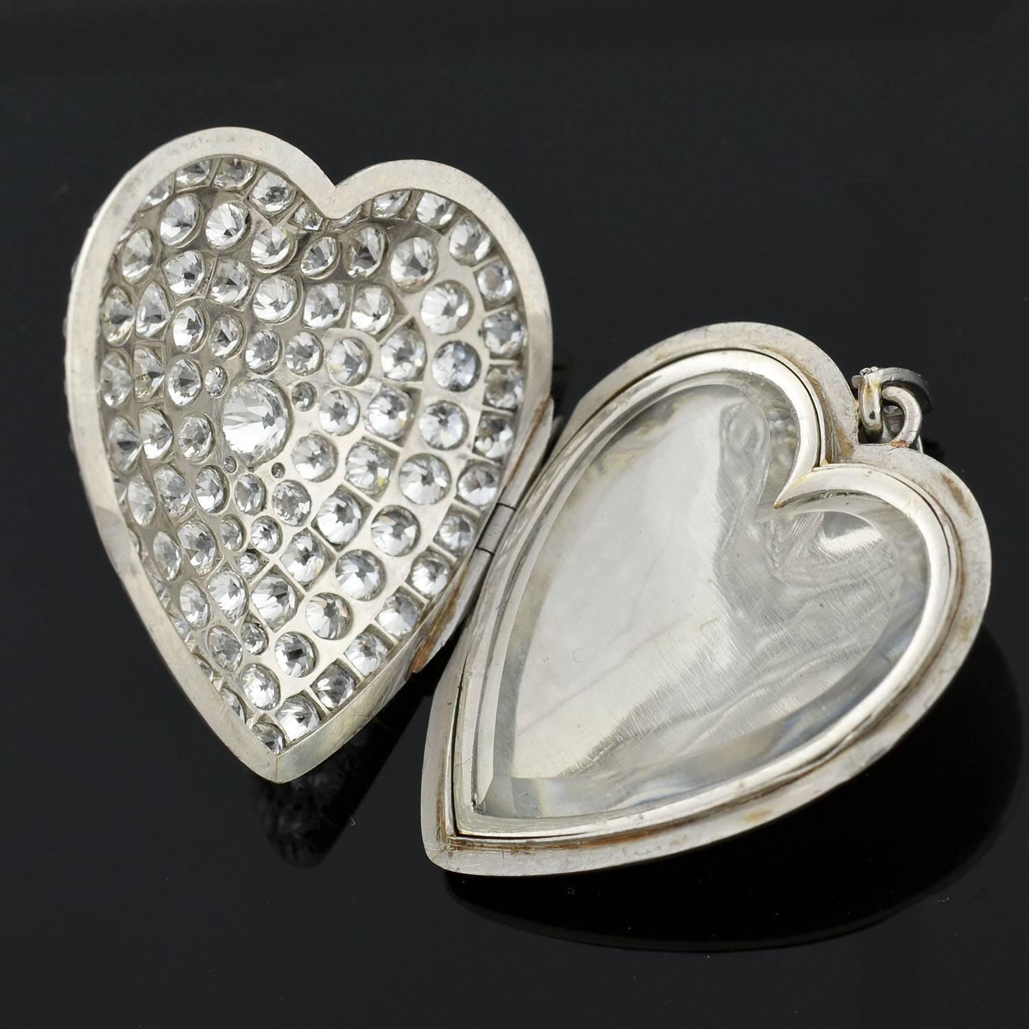 platinum heart locket