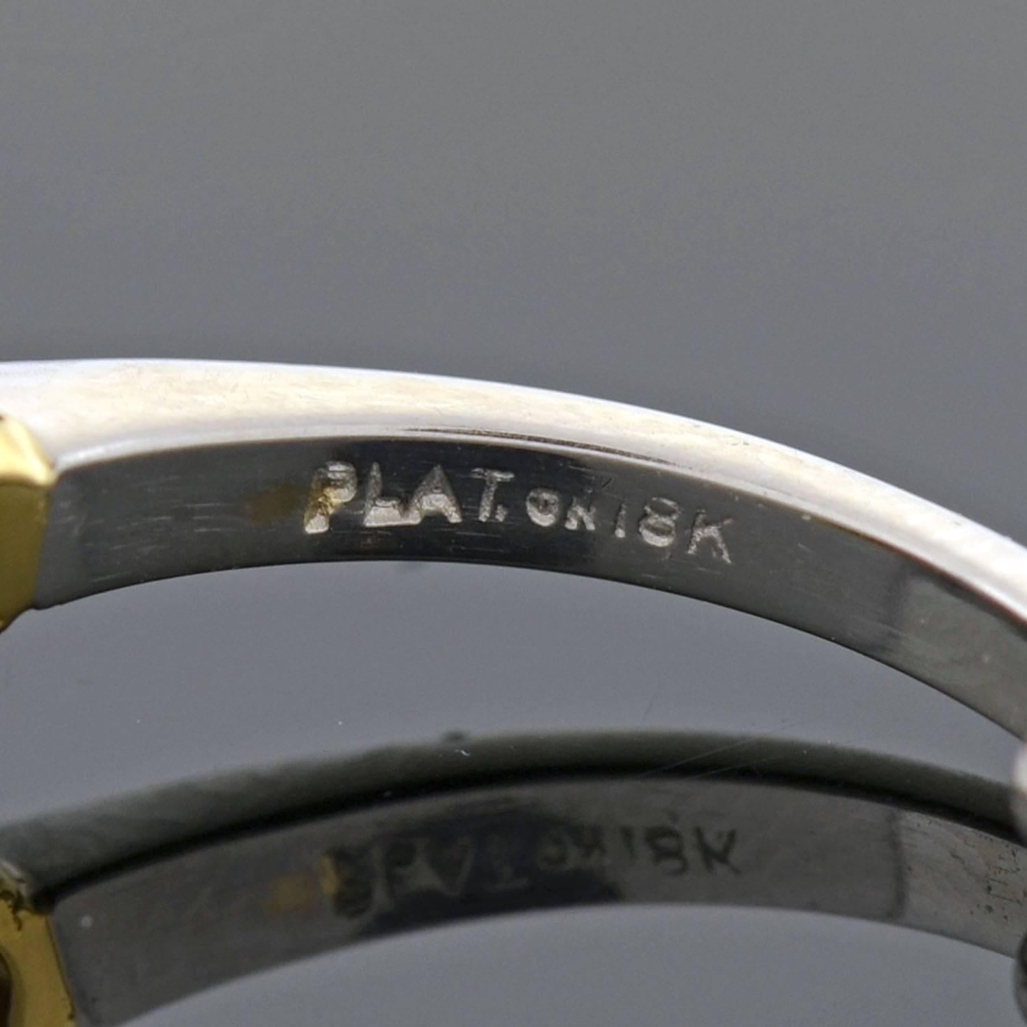 Zeitgenössischer Diamant-Rubin-Verlobungsring mit 3 Steinen 3