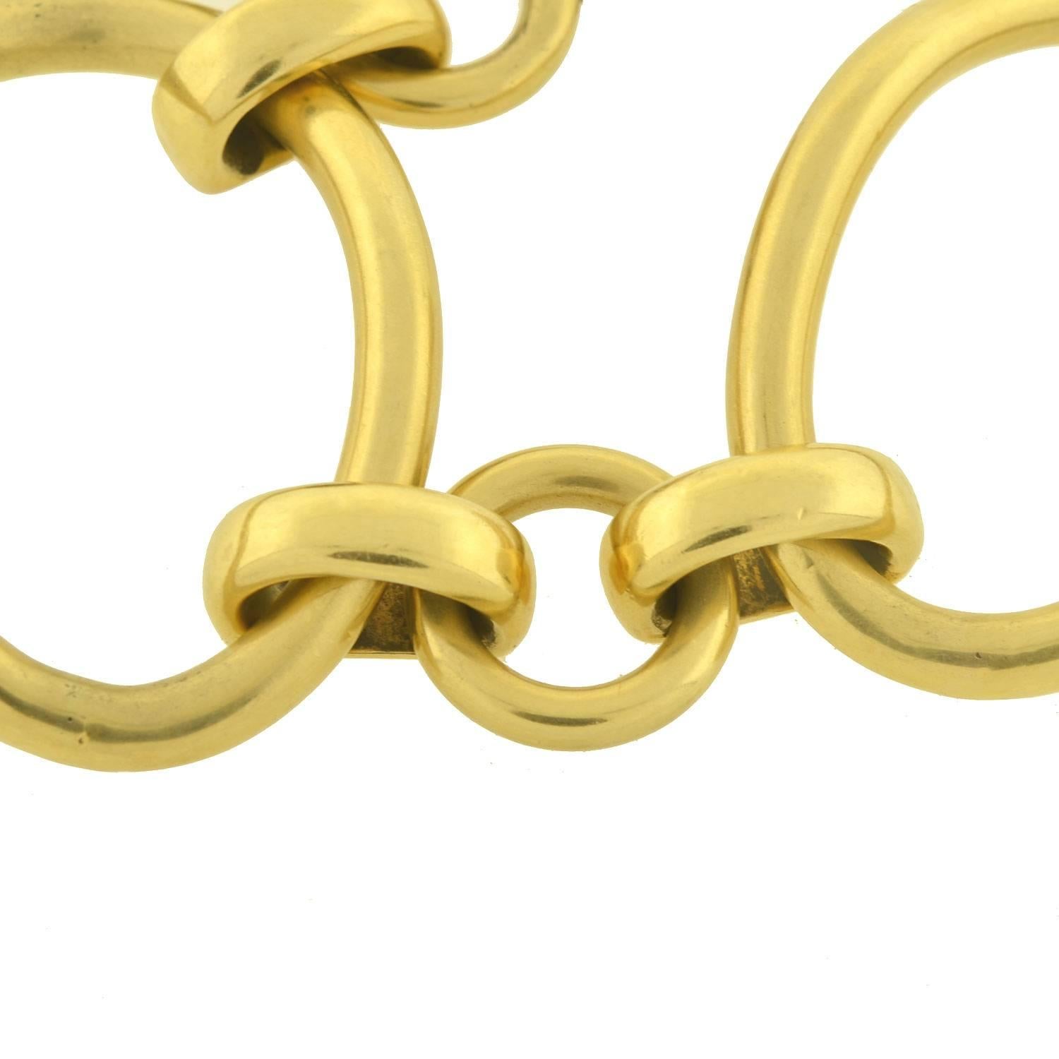 Contemporary 1970s Large Gold Link Bracelet 