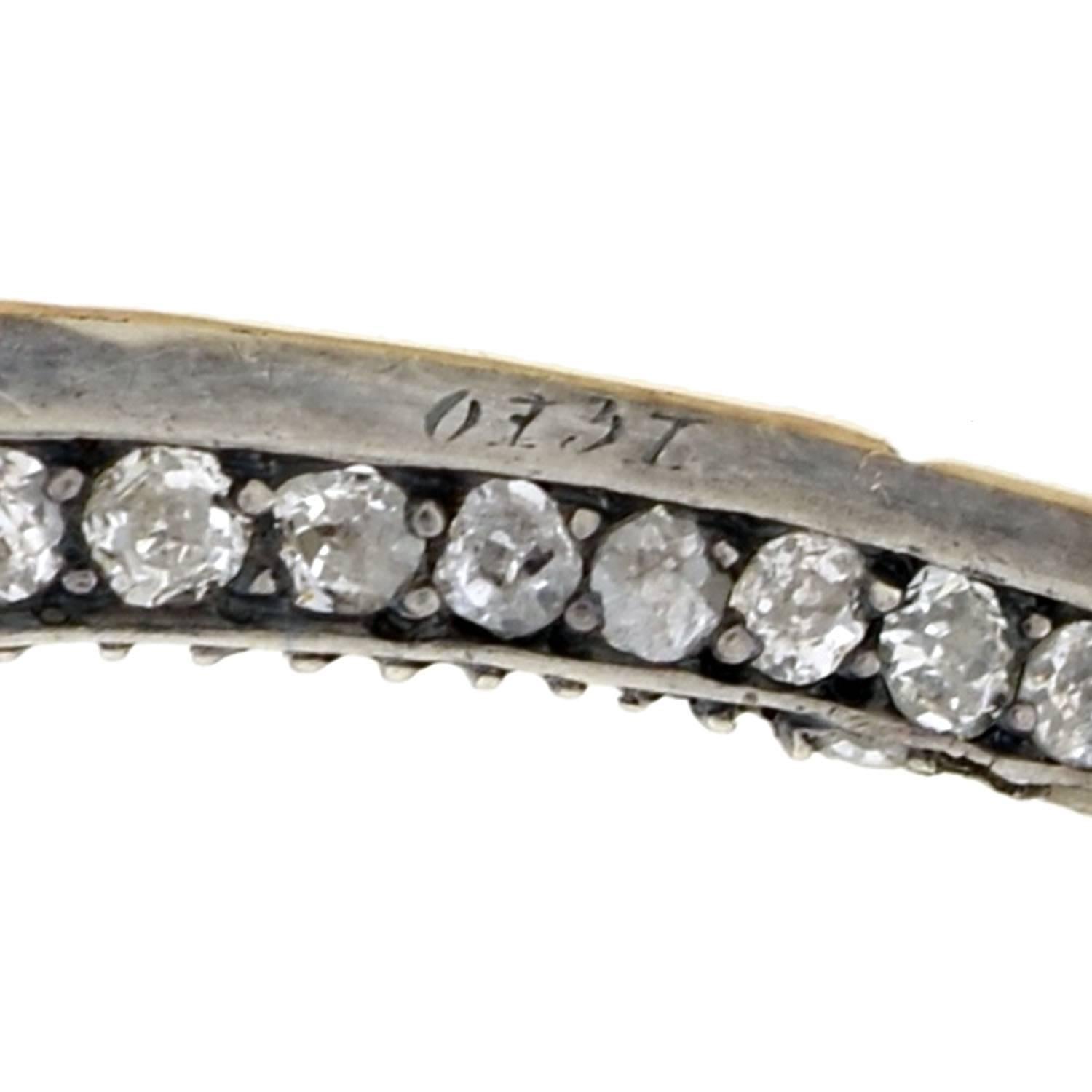 Victorian Silver Topped Diamond Wishbone Pendant Necklace 4