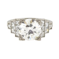 Contemporary 3.01 Carat Old European Diamond Engagement Ring