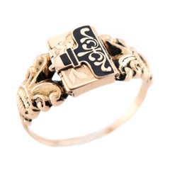 Georgian 18k Enamel Locket Ring