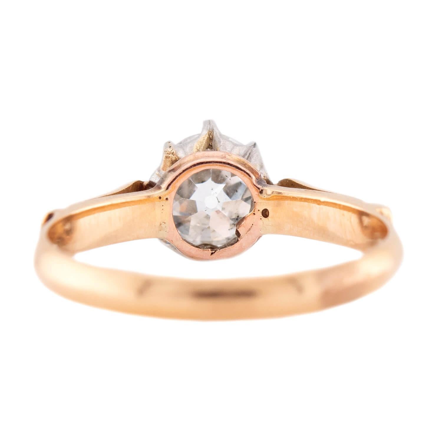 Bague de fiançailles édouardienne en 18k/platine avec diamant 1ct Bon état - En vente à Narberth, PA