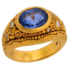 ALEX ŠEPKUS Estate 18k Bague saphir et diamant
