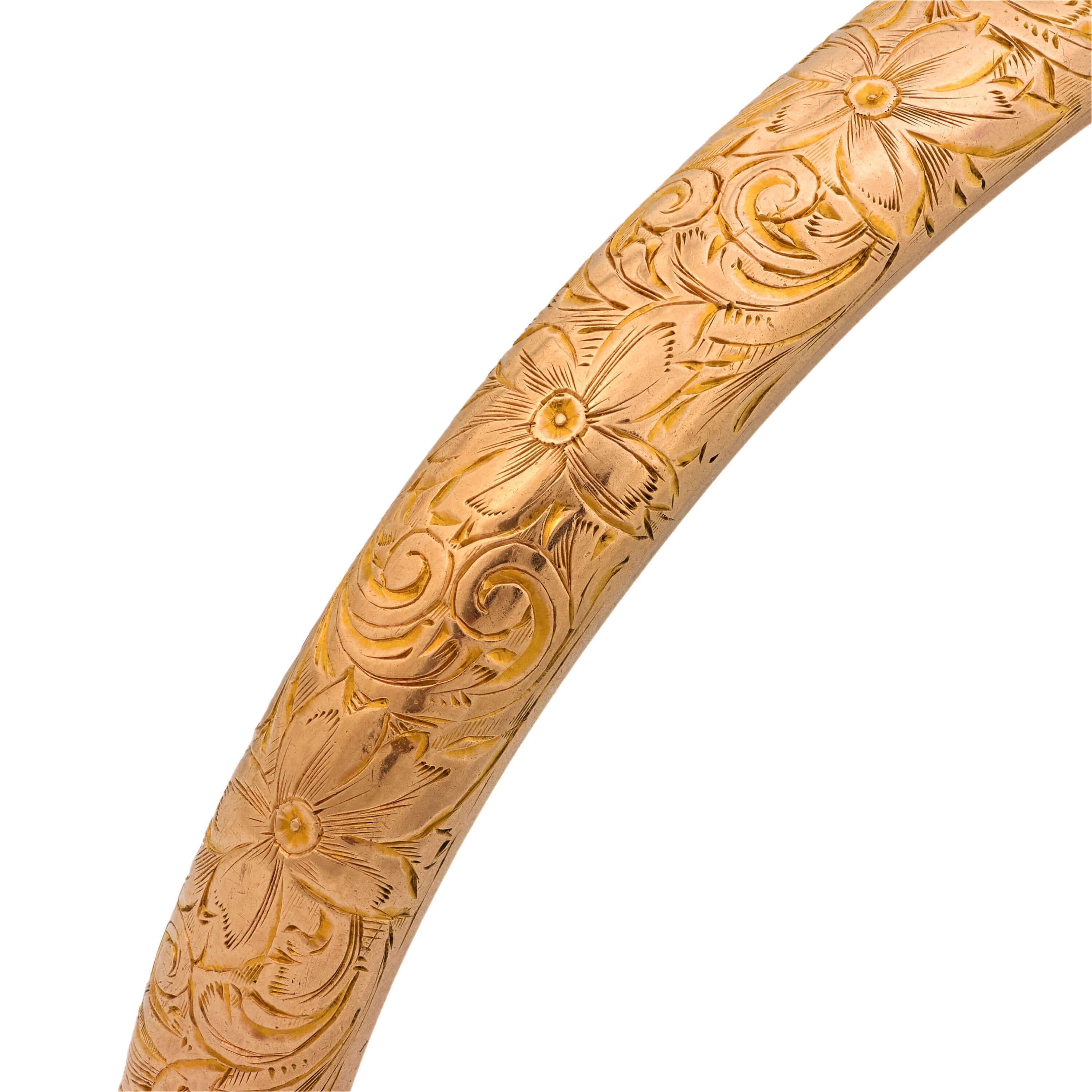 RIKER BROS. Art Nouveau 14k Bangle Bon état - En vente à Narberth, PA