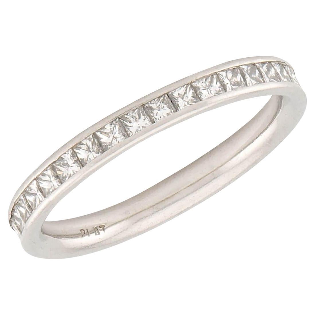 Fascia Eternity in platino Art Deco con diamante