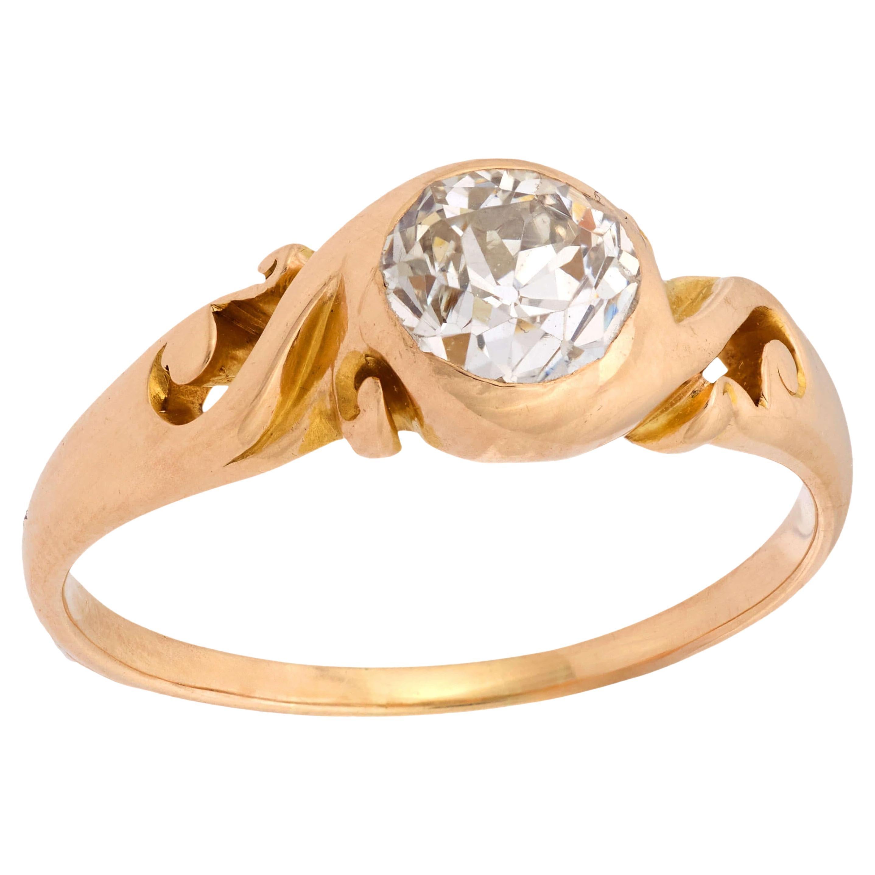 Anello di fidanzamento vittoriano con diamante 14k 1,35ct