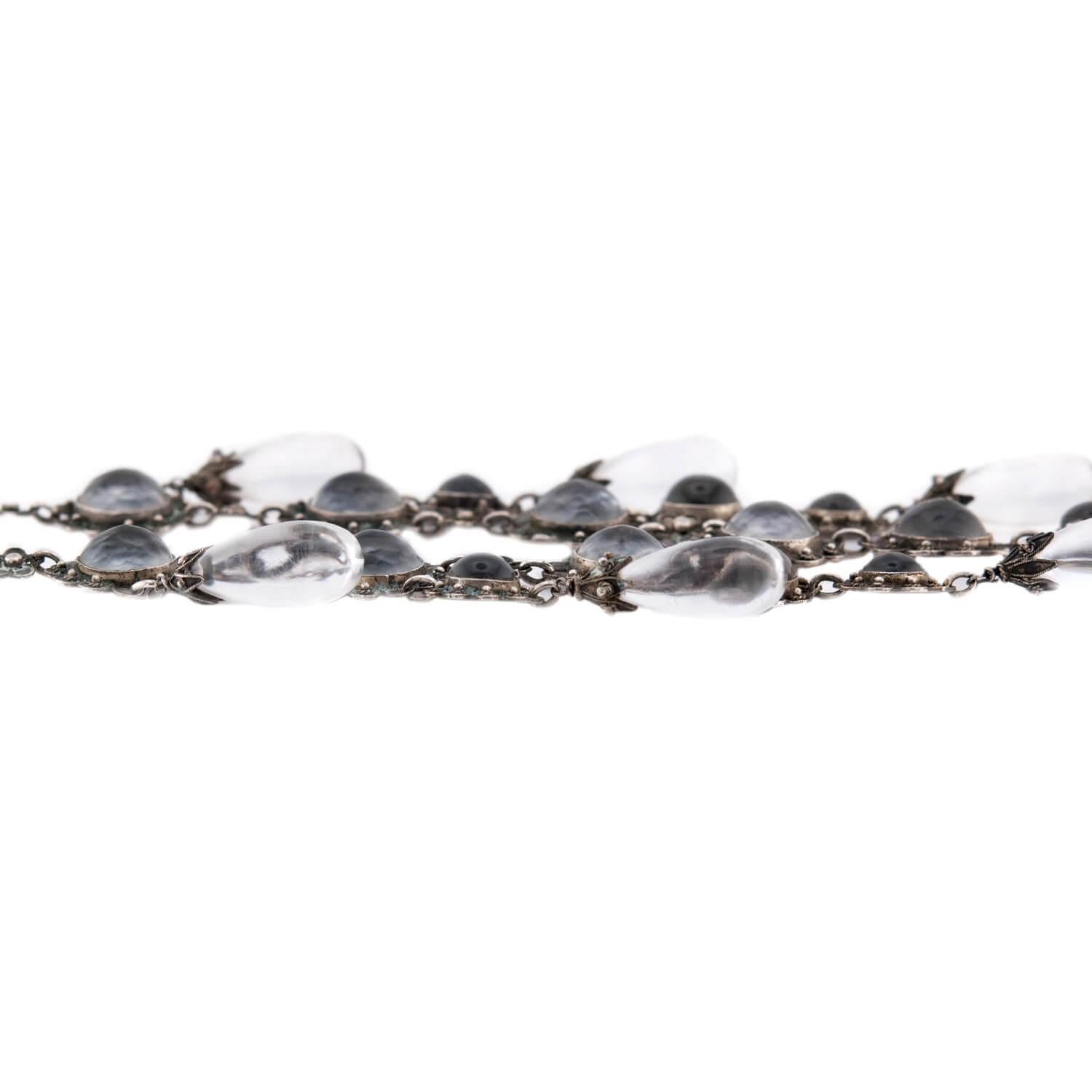 Victorien Collier victorien en argent sterling avec feston en pierre de lune en vente