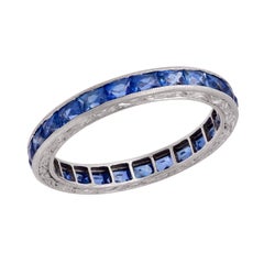 Bracelet éternel Art Déco en platine et saphir