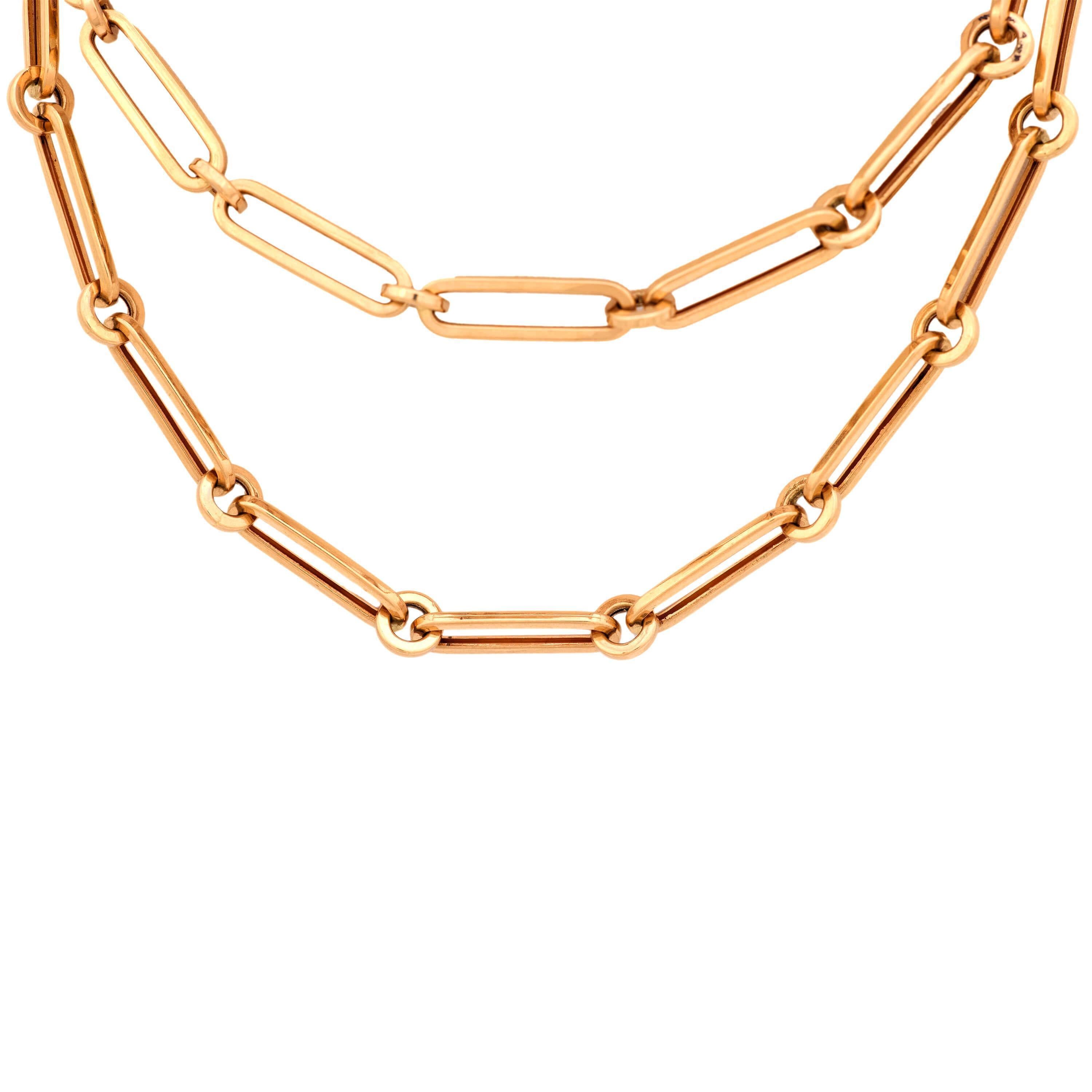Modern Estate 18k Paperclip Chain 26