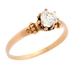 Anello di fidanzamento vittoriano con diamante 14k da 0,65 carati